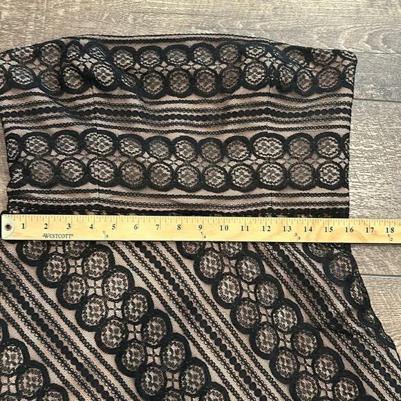 LOFT Women's Lace Strapless Dress Black Nude Size 12 - Picture 5 of 8
